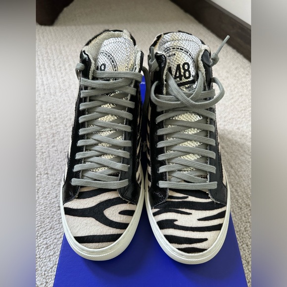 New P448 Star Zebra Zip Hightop Sneaker - Picture 2 of 8